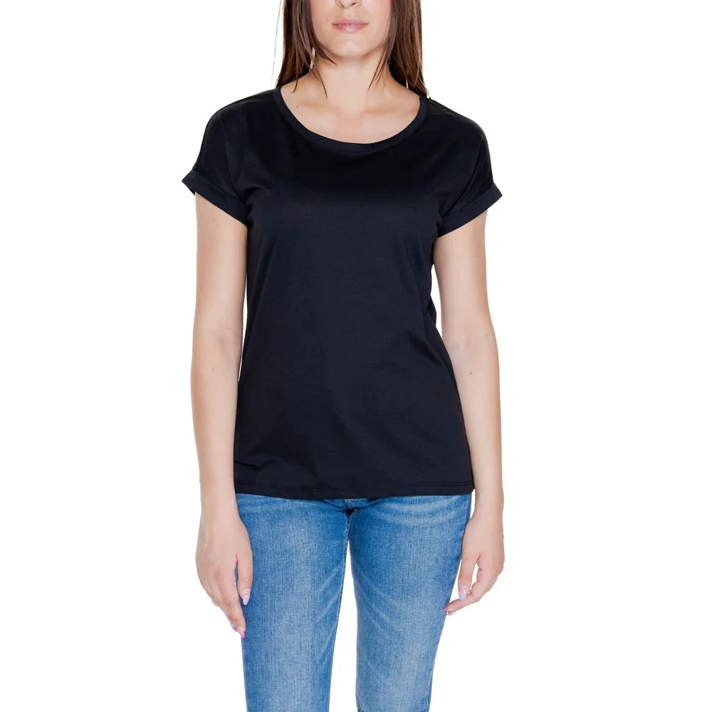 Vila Clothes Black Cotton T-Shirt - IT38|XS