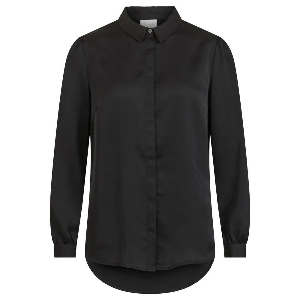 Vila Clothes Black Polyester Blouse