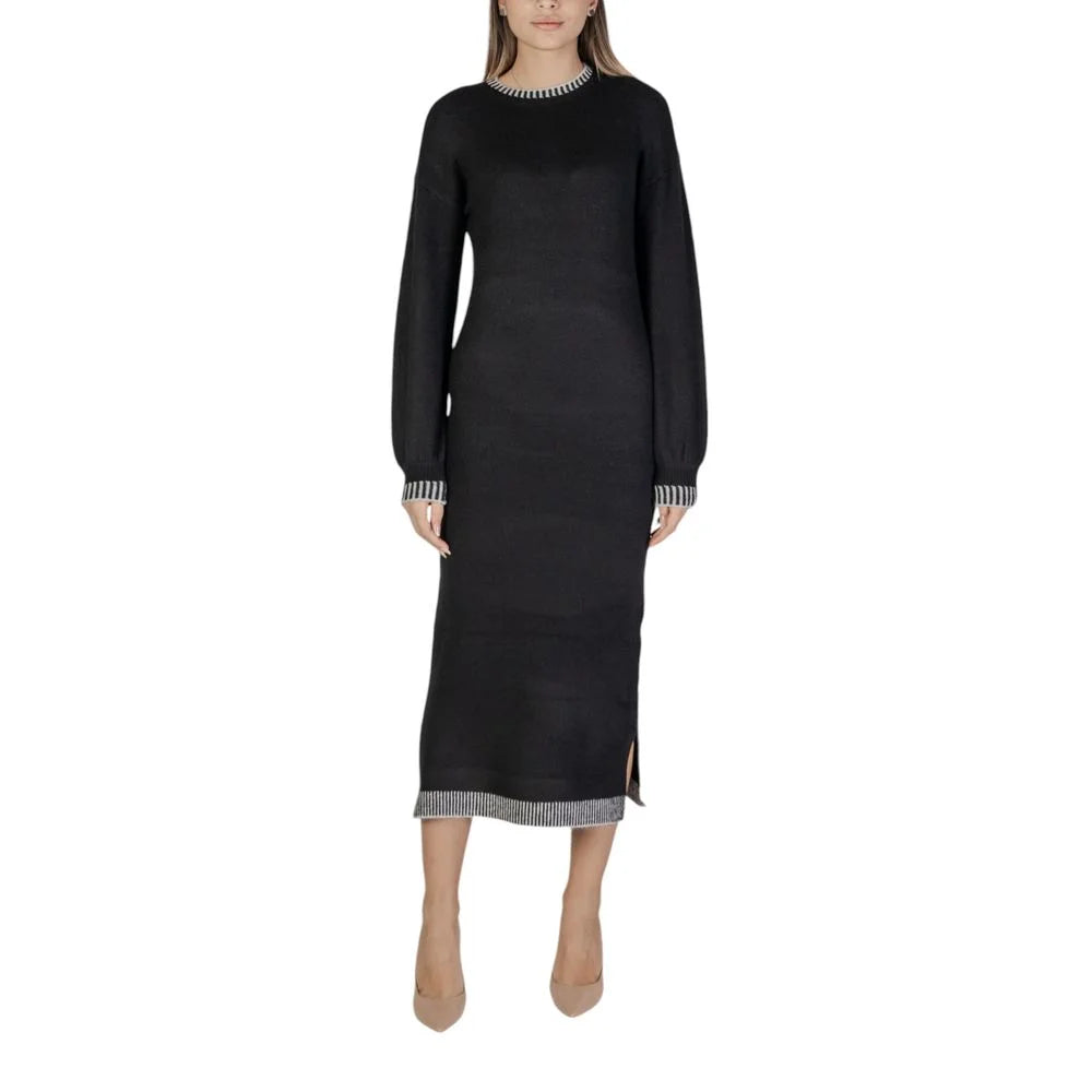 Vila Clothes Black Polyester Midi