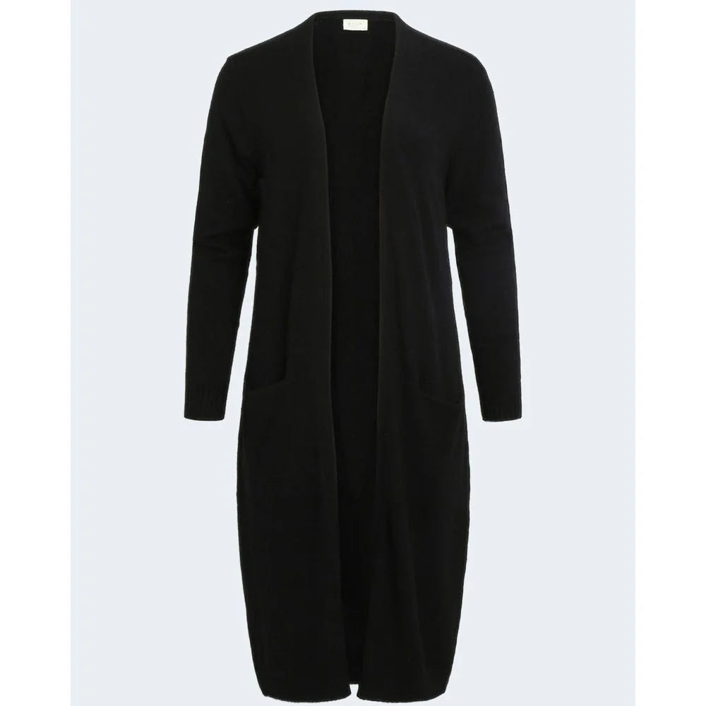 Vila Clothes Black Viscose Cardigan
