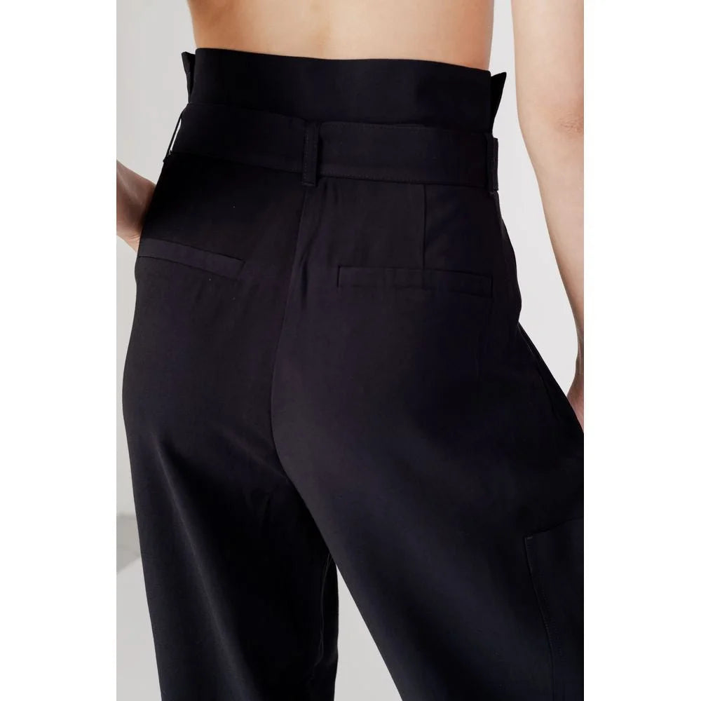 Vila Clothes Black Viscose Pant