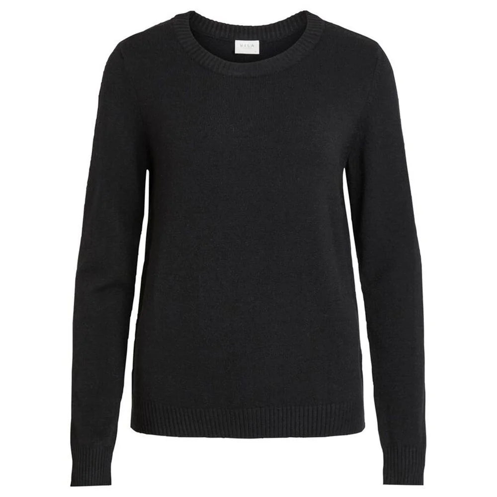 Vila Clothes Black Viscose Sweater