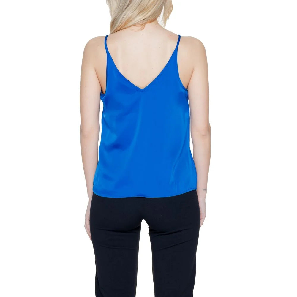 Vila Clothes Blue Polyester Top - IT36|XXS
