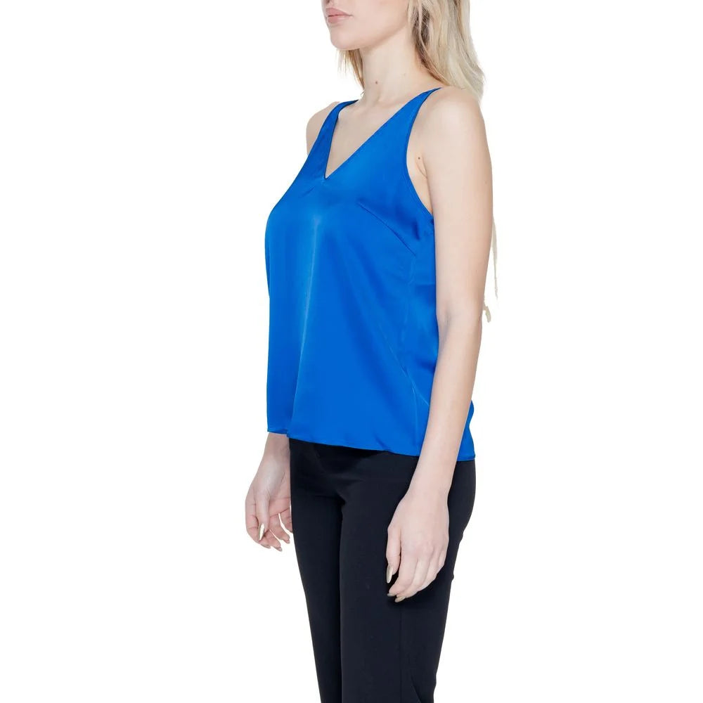 Vila Clothes Blue Polyester Top - IT36|XXS