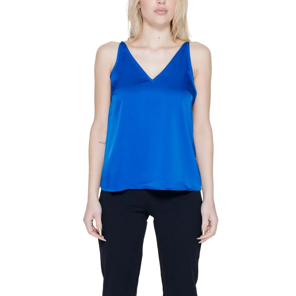Vila Clothes Blue Polyester Top - IT36|XXS