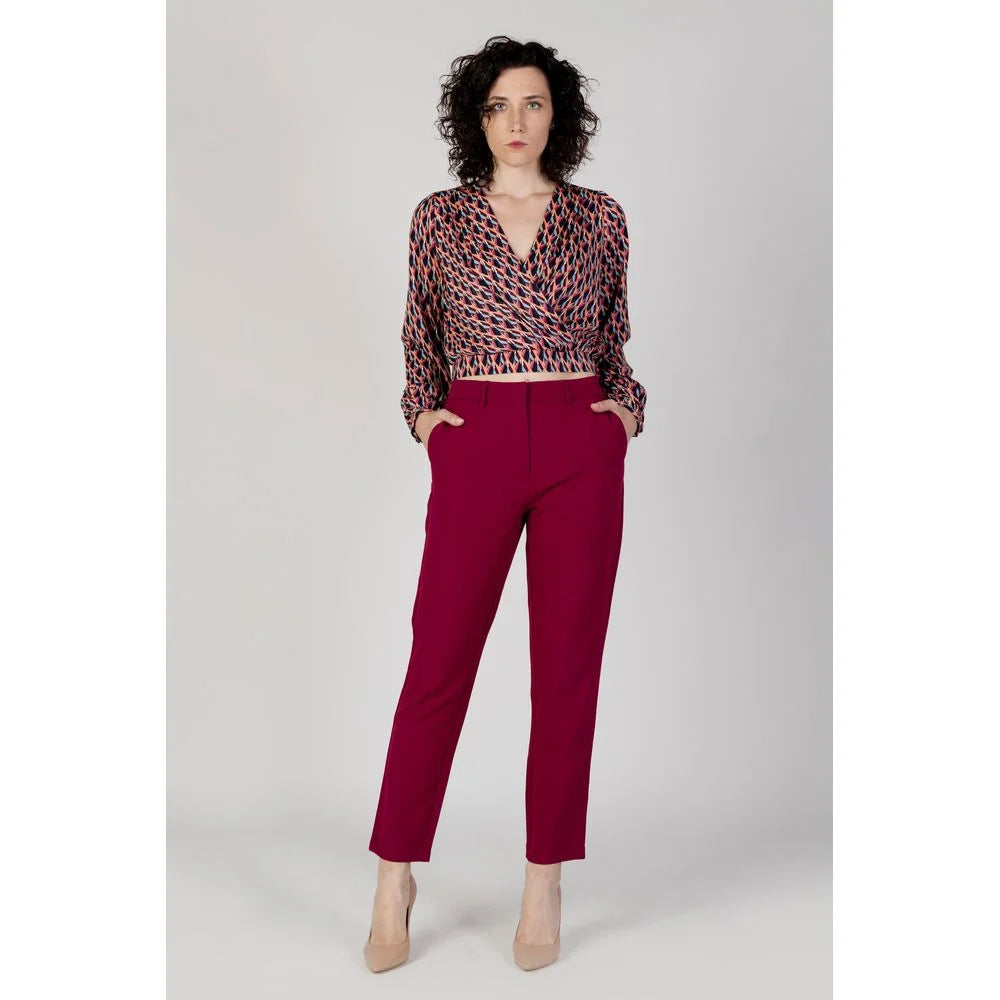 Vila Clothes Bordeaux Polyester Pant - 34 | XXS