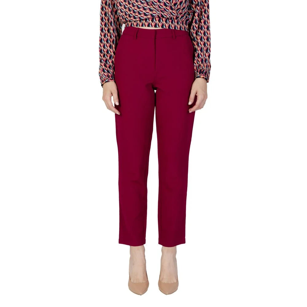 Vila Clothes Bordeaux Polyester Pant - 34 | XXS