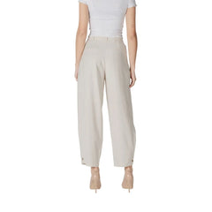 Vila Clothes Cream Viscose Pant