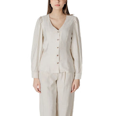 Vila Clothes Cream Viscose Top