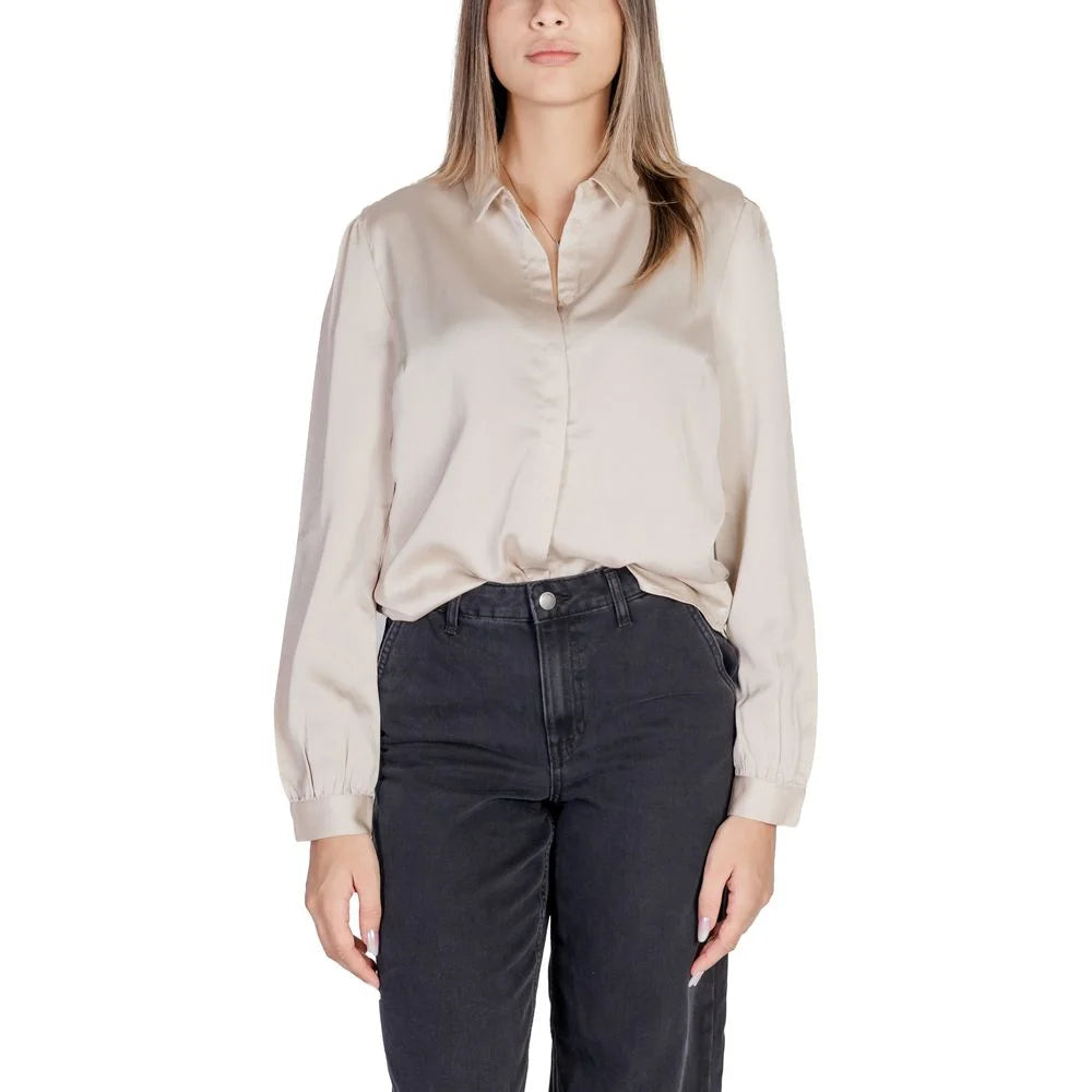 Vila Clothes Gold Polyester Shirt - IT40|S