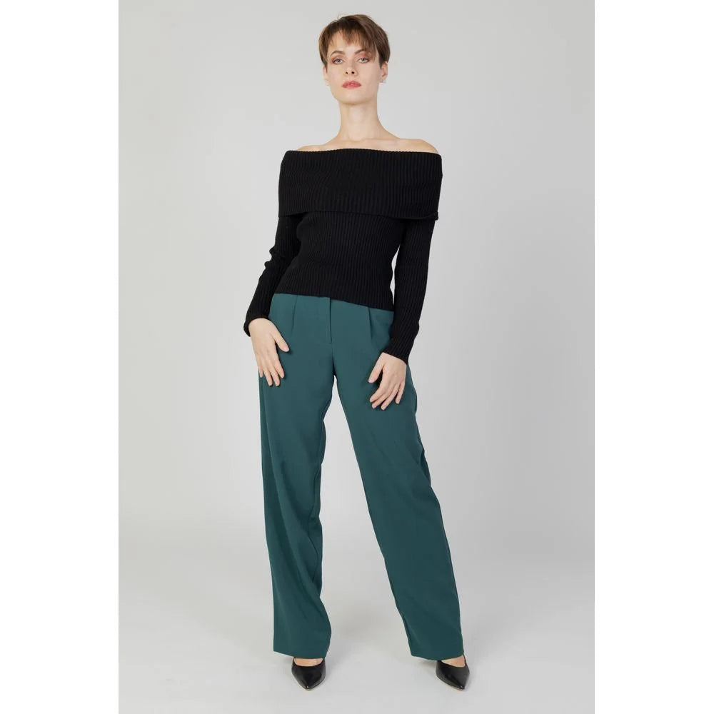 Vila Clothes Green Recycled Polyester Pant - IT36|XXS