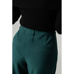 Vila Clothes Green Recycled Polyester Pant - IT36|XXS