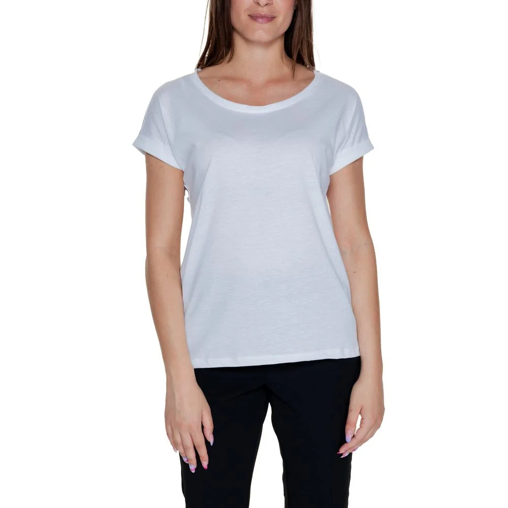 Vila Clothes White Cotton T-Shirt