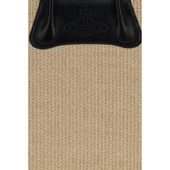 Sac à épaule en raphia beige Vivienne Westwood