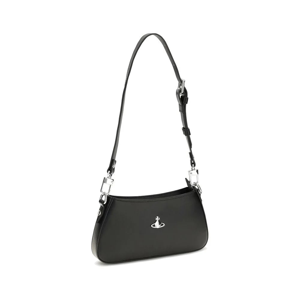 Vivienne Westwood Black Calf Leather Bos Taurus Shoulder Bag