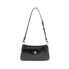 Vivienne Westwood Black Calf Leather Bos Taurus Shoulder Bag