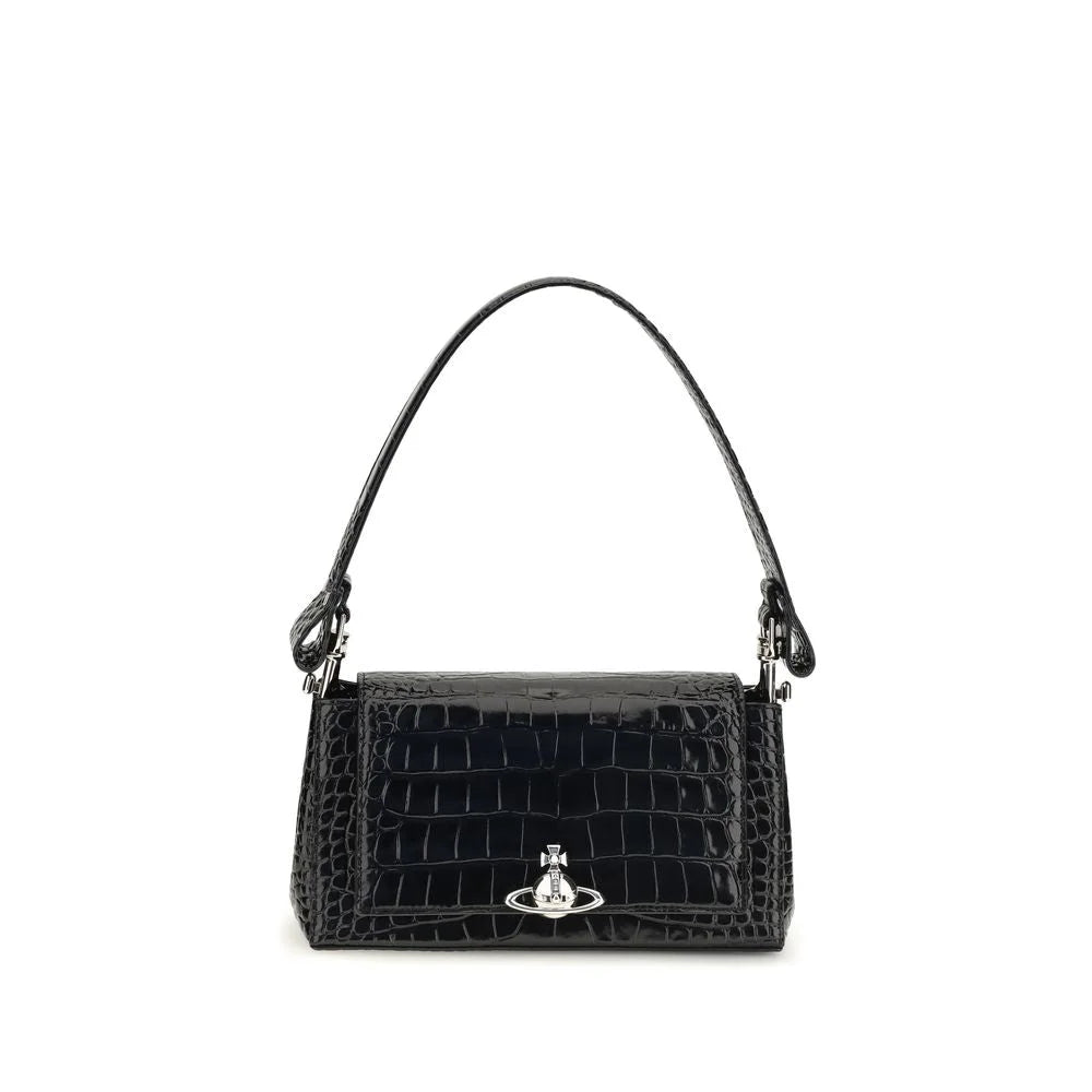 Vivienne Westwood Black Calf Leather Bos Taurus Shoulder Bag