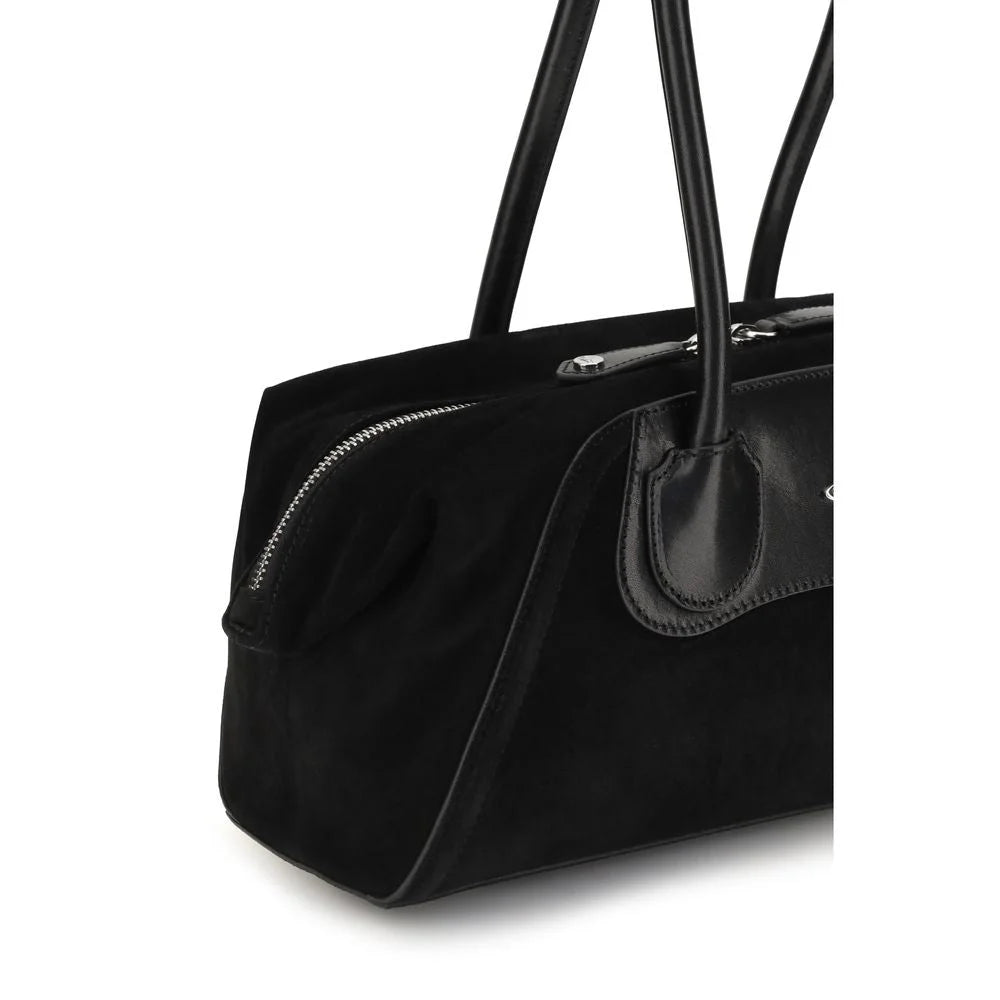 Vivienne Westwood Black Calf Leather Bos Taurus Shoulder Bag