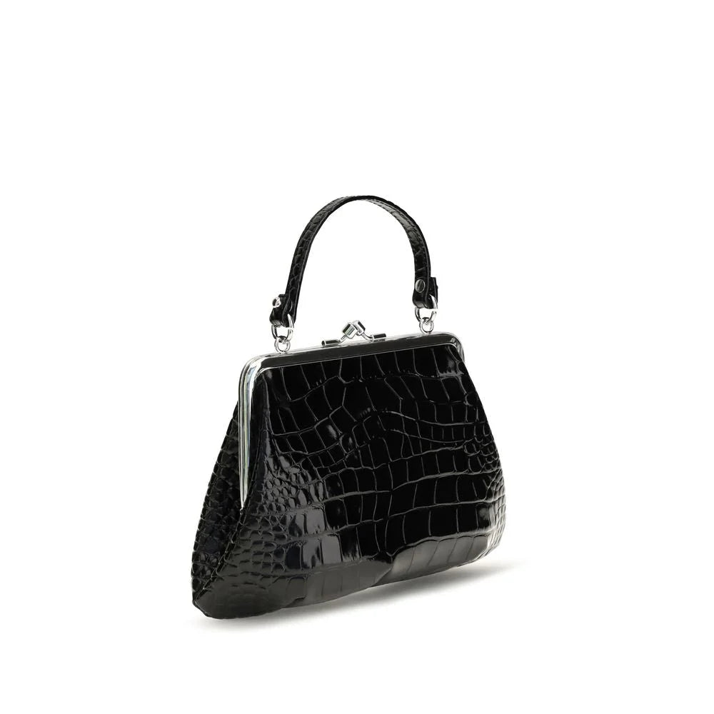 Vivienne Westwood Black Calf Leather Bos Taurus Shoulder Bag