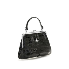 Vivienne Westwood Black Calf Leather Bos Taurus Shoulder Bag