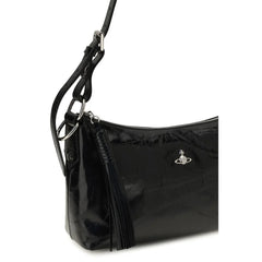 Vivienne Westwood Black Calf Leather Bos Taurus Shoulder Bag