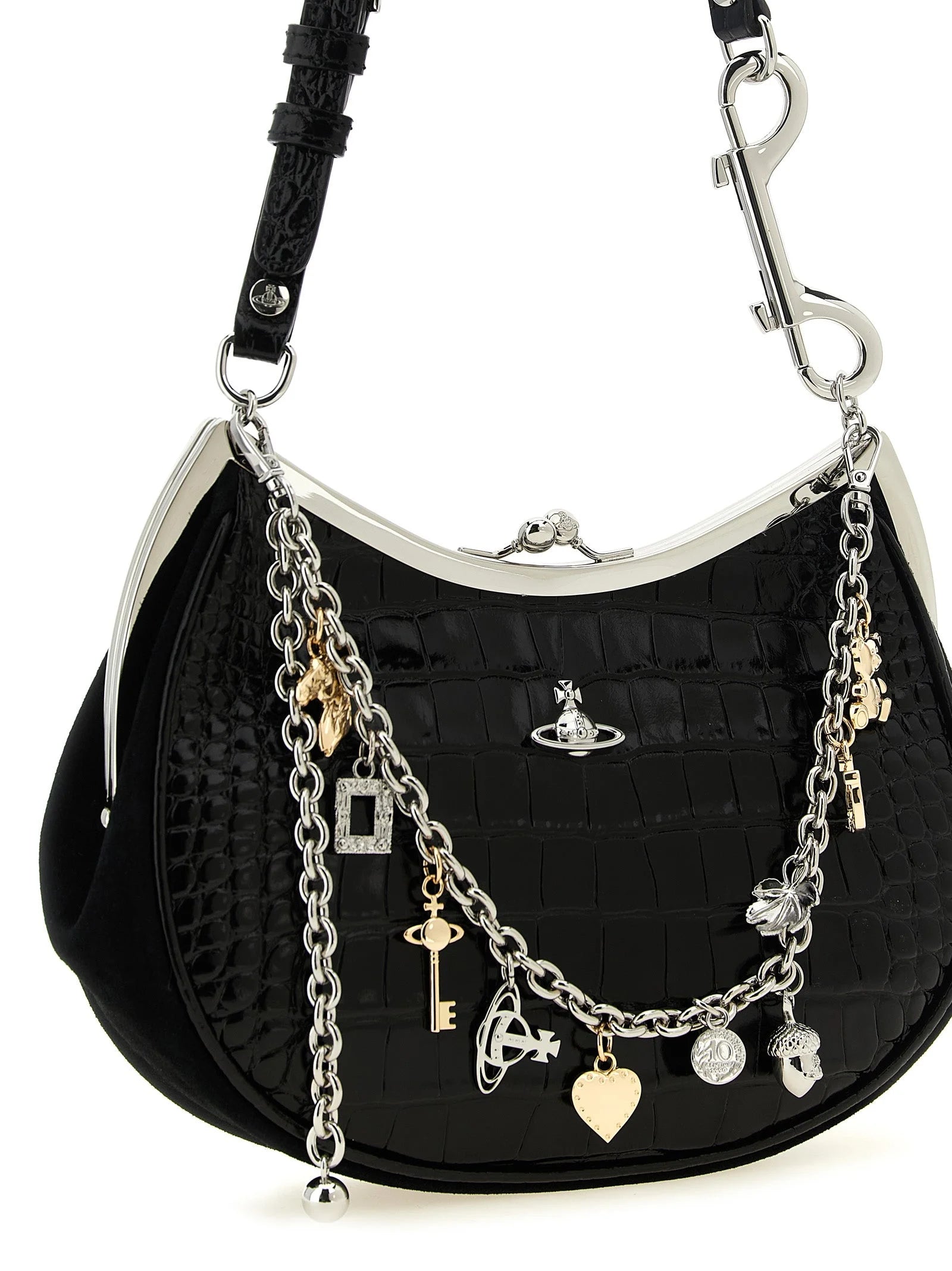 Vivienne Westwood Black Calfskin Shoulder Bag