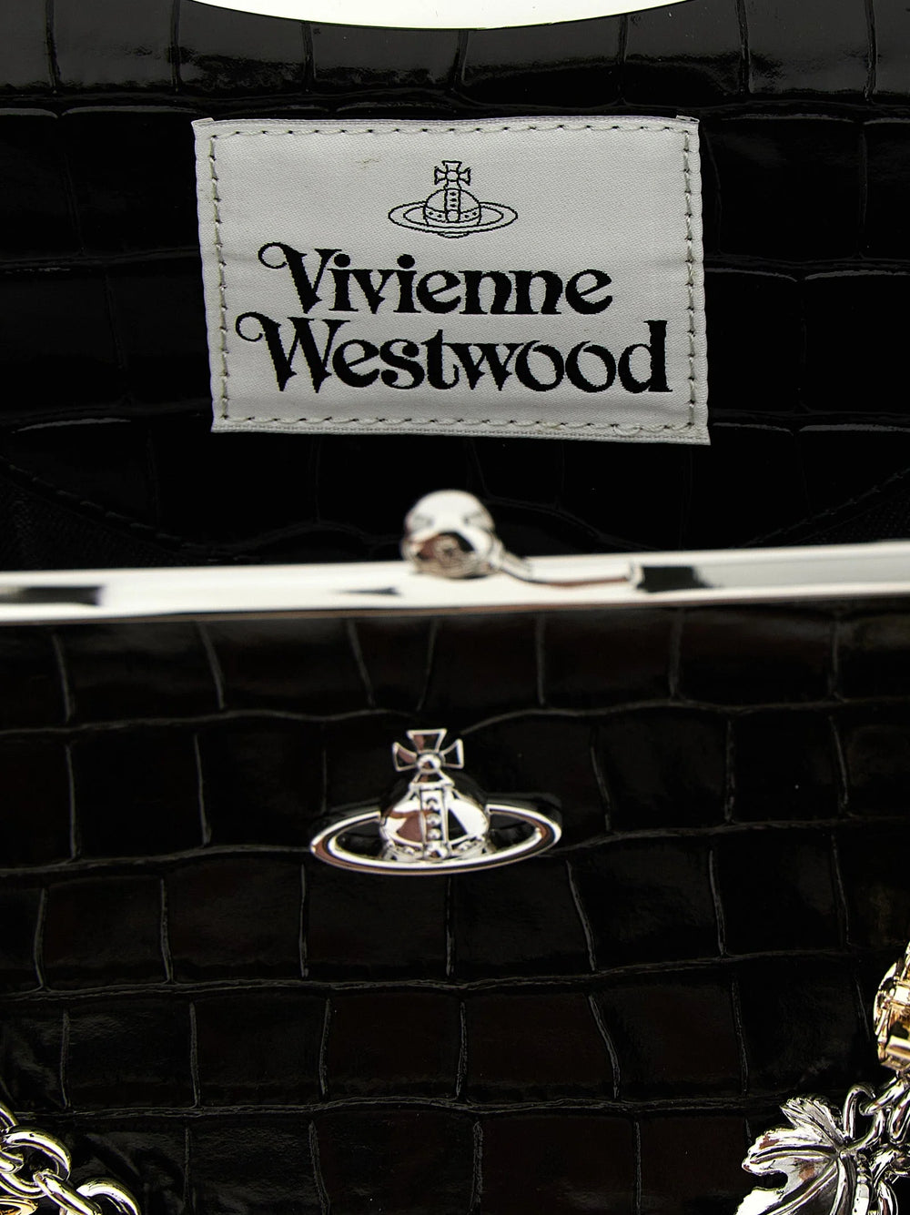 Vivienne Westwood Black Calfskin Shoulder Bag
