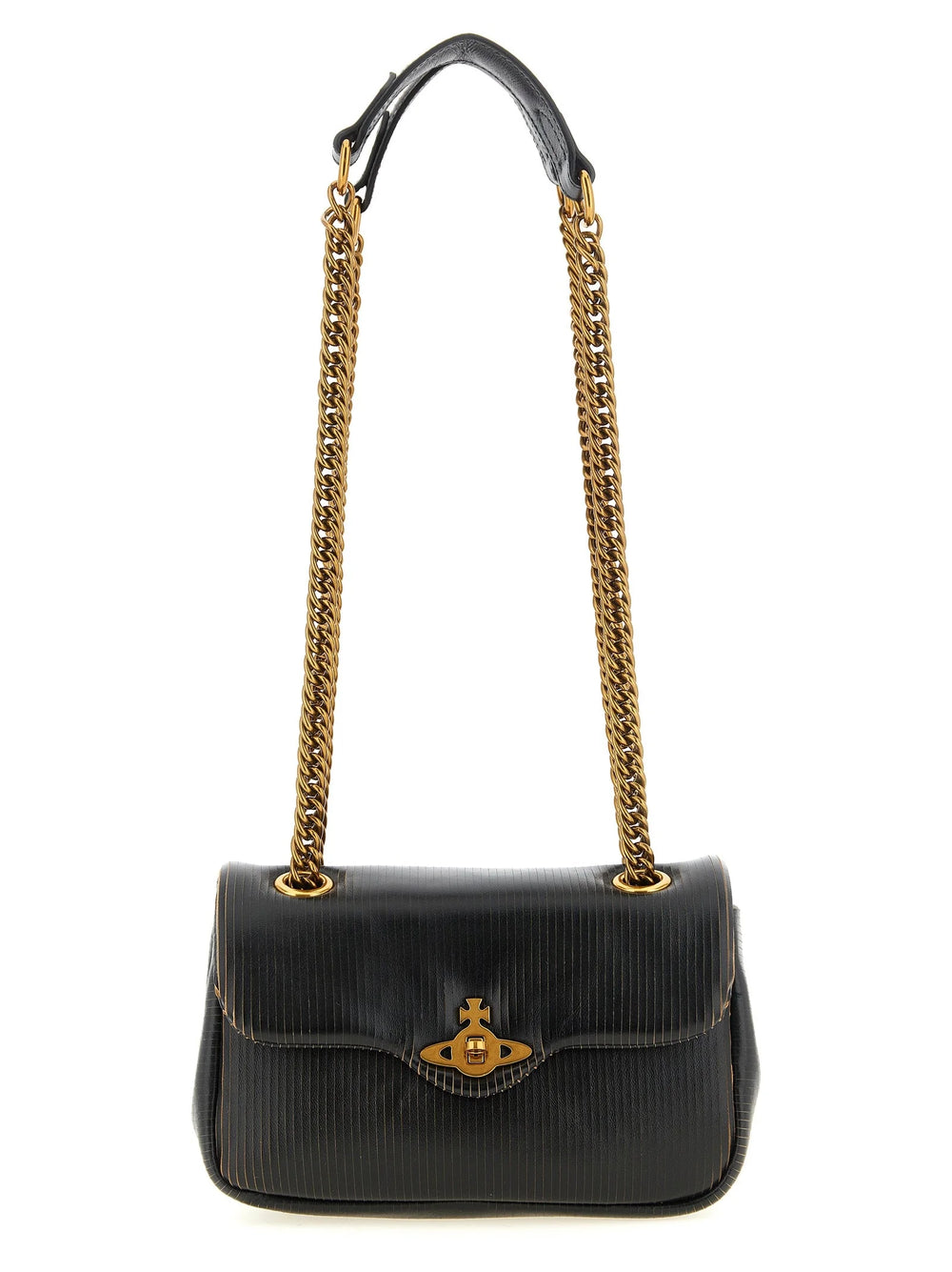 Vivienne Westwood Black Calfskin Shoulder Bag
