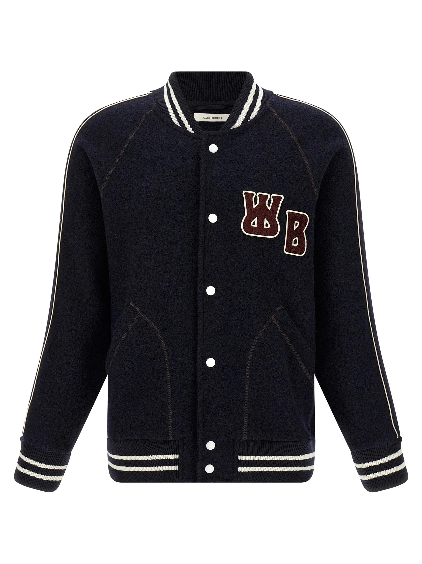 WALES BONNER Blue Virgin Wool Bomber - XL
