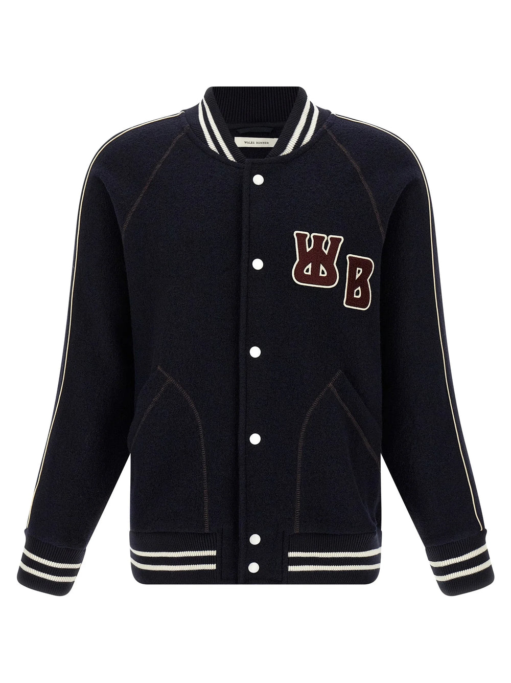 WALES BONNER Blue Virgin Wool Bomber - XL