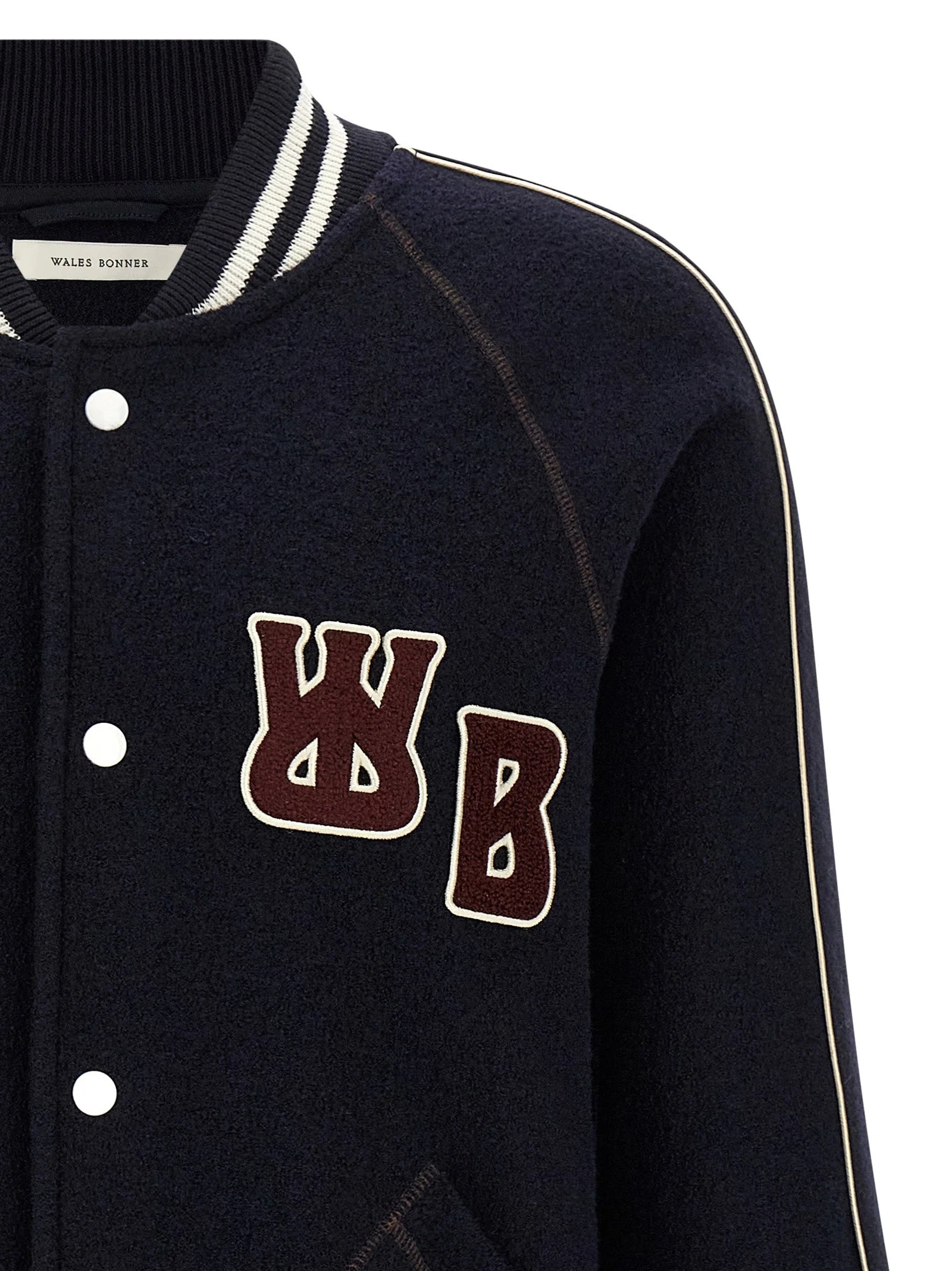 WALES BONNER Blue Virgin Wool Bomber - XL