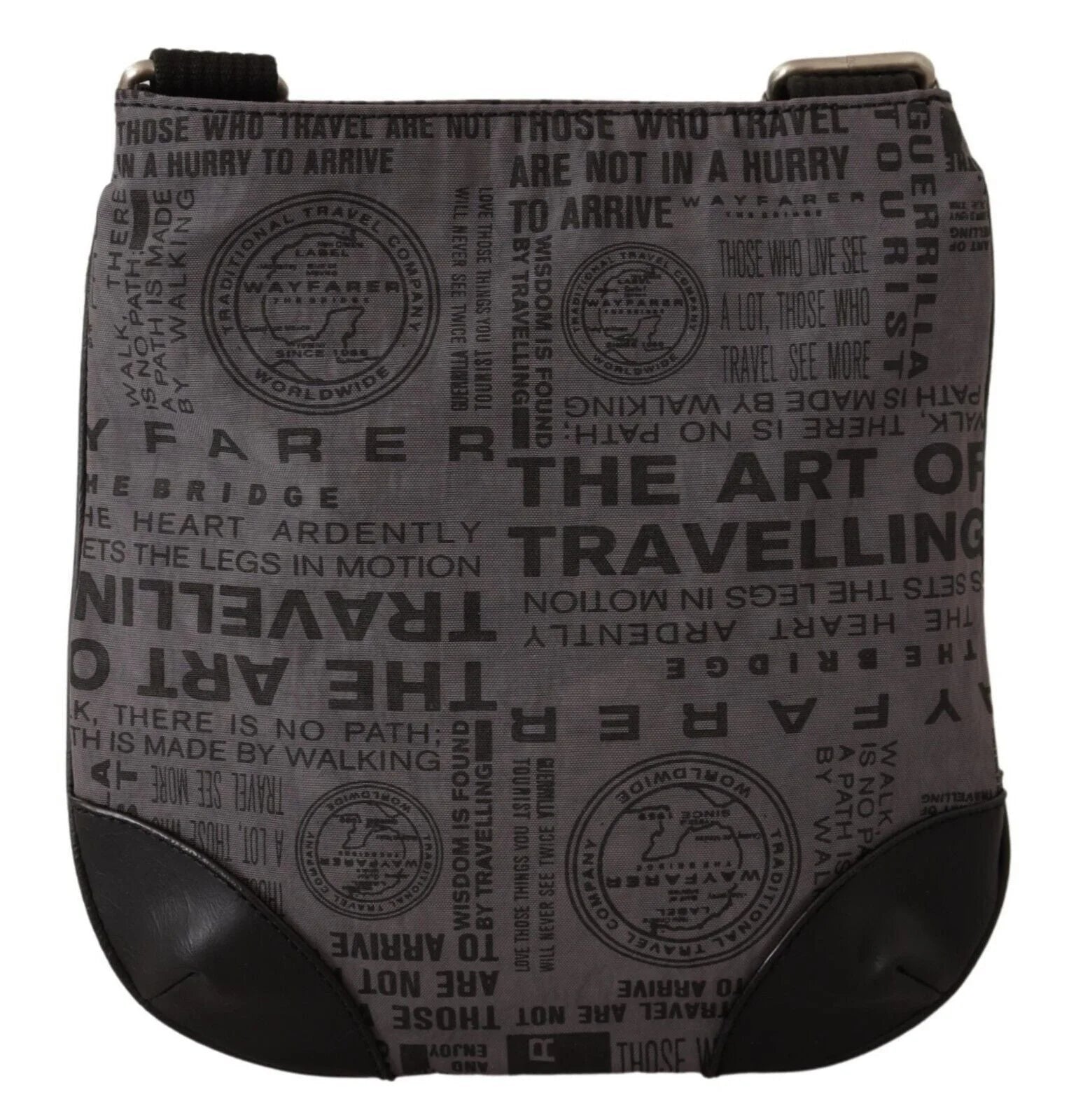WAYFARER Gray Printed Logo Shoulder Crossbody Purse Bag - Cross Body Bags