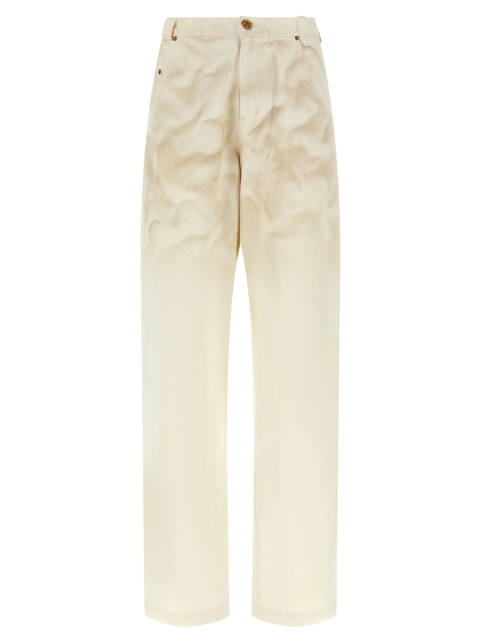 WILLY CHAVARRIA Beige Cotton Tapered Jeans