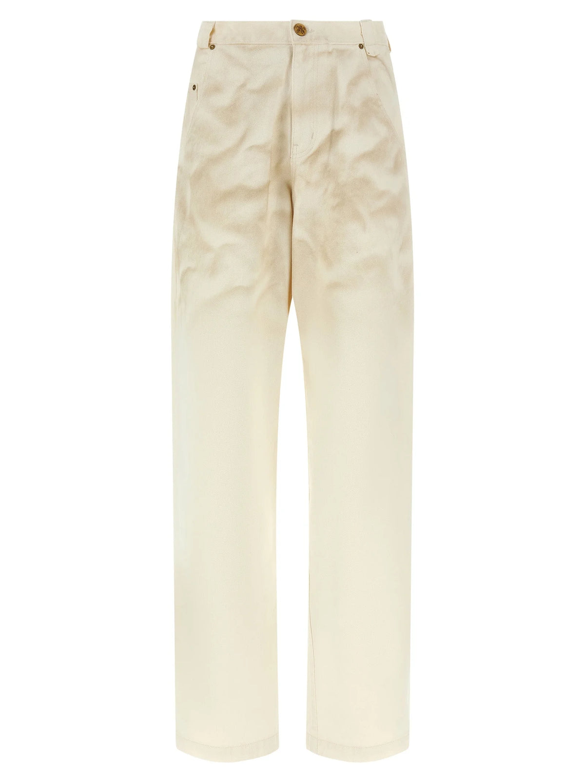 WILLY CHAVARRIA Beige Cotton Tapered Jeans