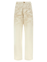 WILLY CHAVARRIA Beige Cotton Tapered Jeans