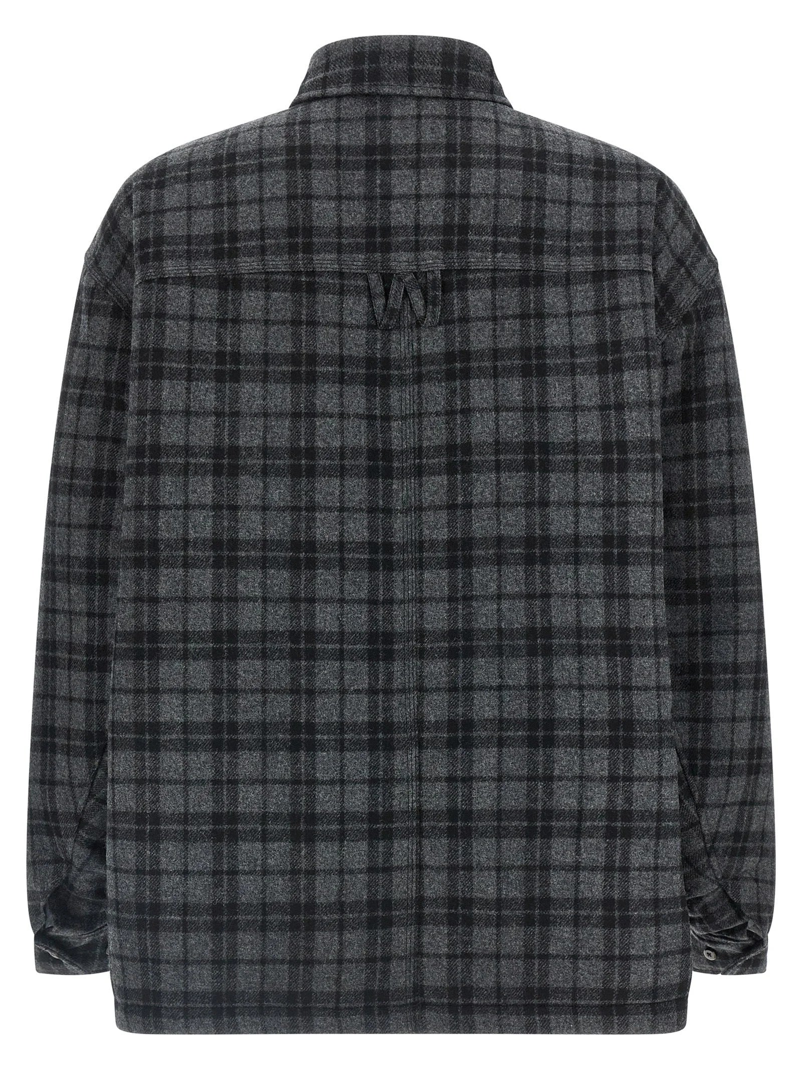 WILLY CHAVARRIA Gray Wool Full-Length Jacket