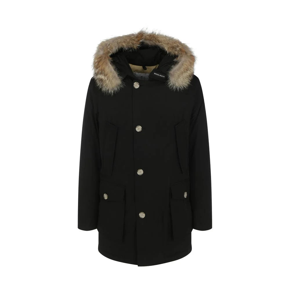 Woolrich Black Cotton Parka - S