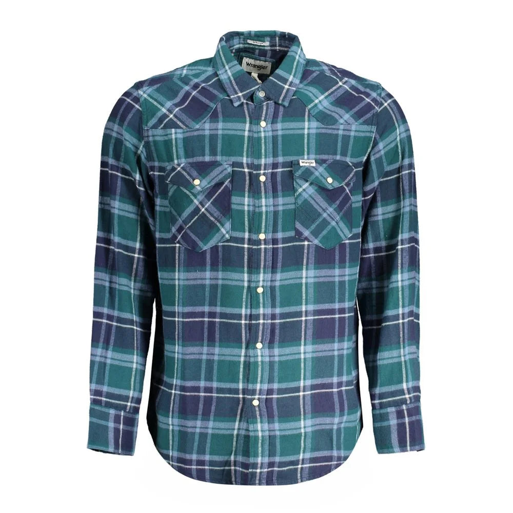 Wrangler Green Cotton Shirt - Shirts