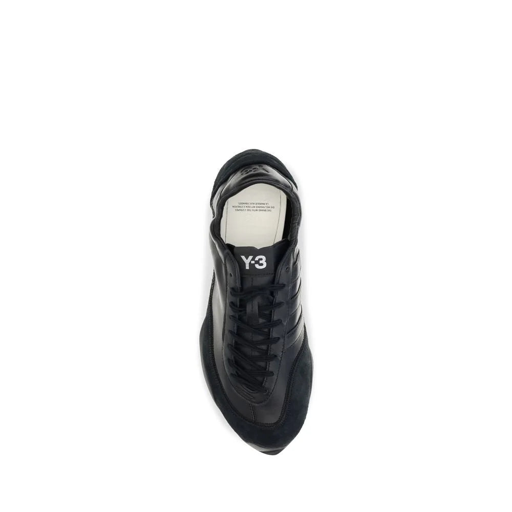 Y-3 Black Calf Leather Bos Taurus Athletic Sneakers