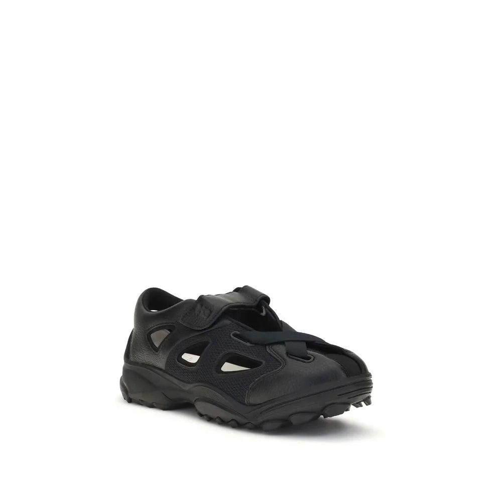 Y-3 Schwarze Kalbshaut Bos Taurus Sandalen