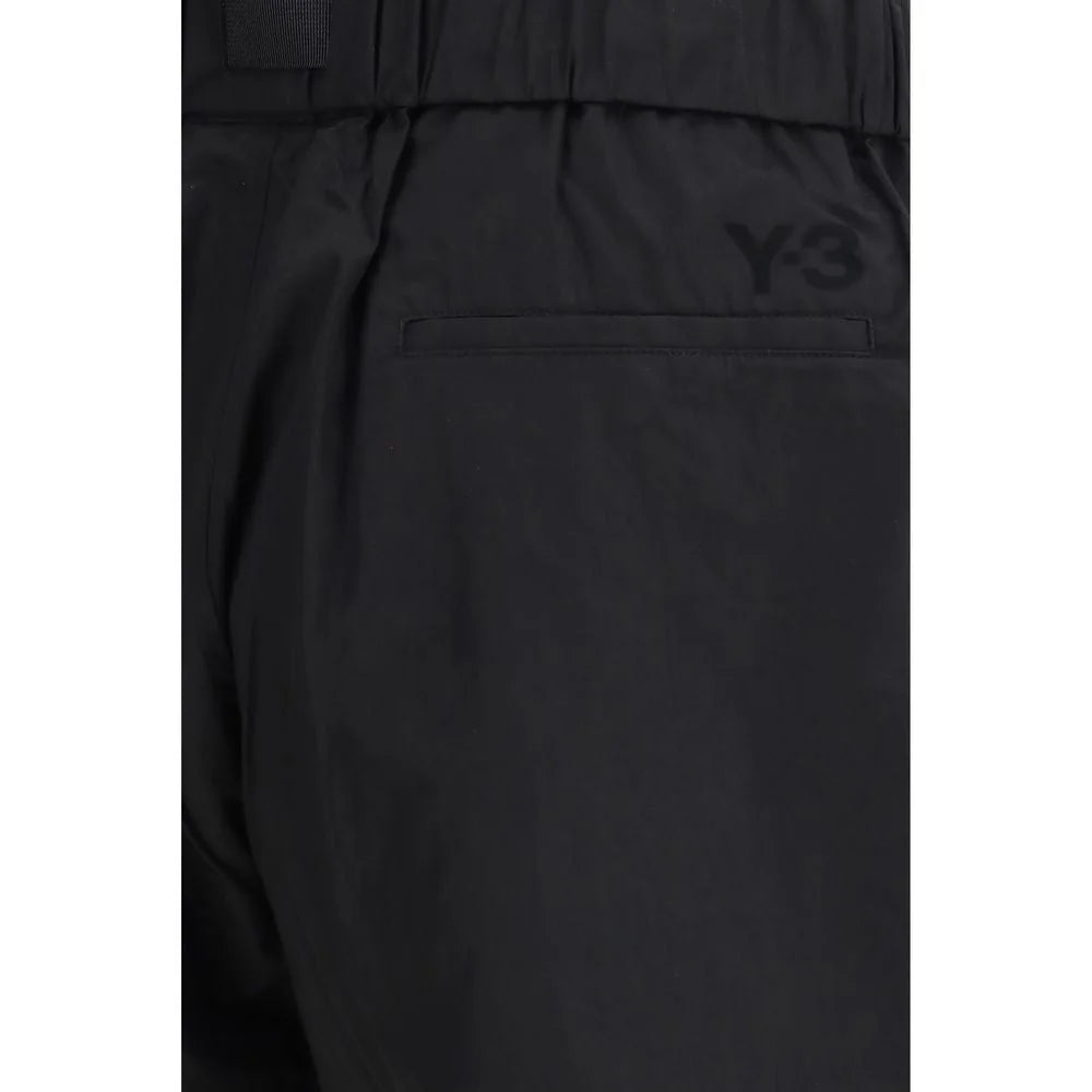 Y-3 Schwarze Baumwoll-Bermudas