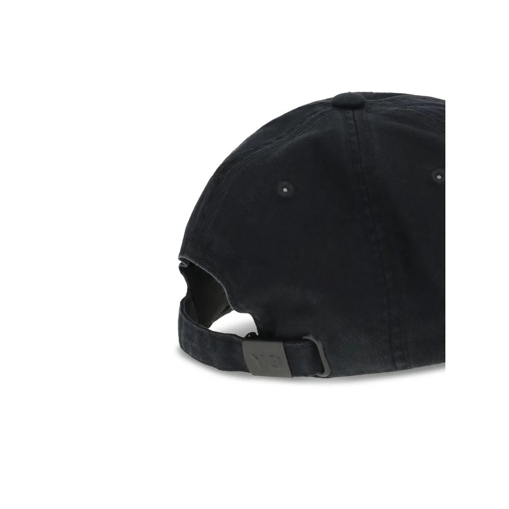 Y-3 Black Cotton Cap (Baseball Hat) - UNI
