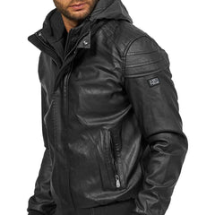Yes Zee Black Polyethylene Men’s Jacket - Bomber Jackets