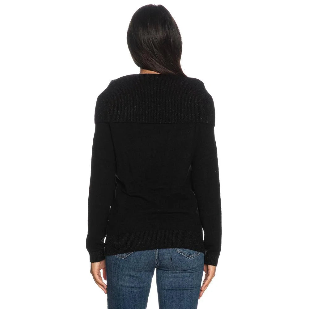 Yes Zee Black Viscose Sweater - Sweaters