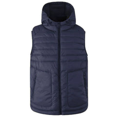 Yes Zee Blue Nylon Sleveless Jacket - XL - Vests