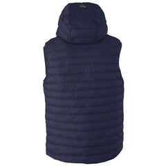 Yes Zee Blue Nylon Sleveless Jacket - XL - Vests