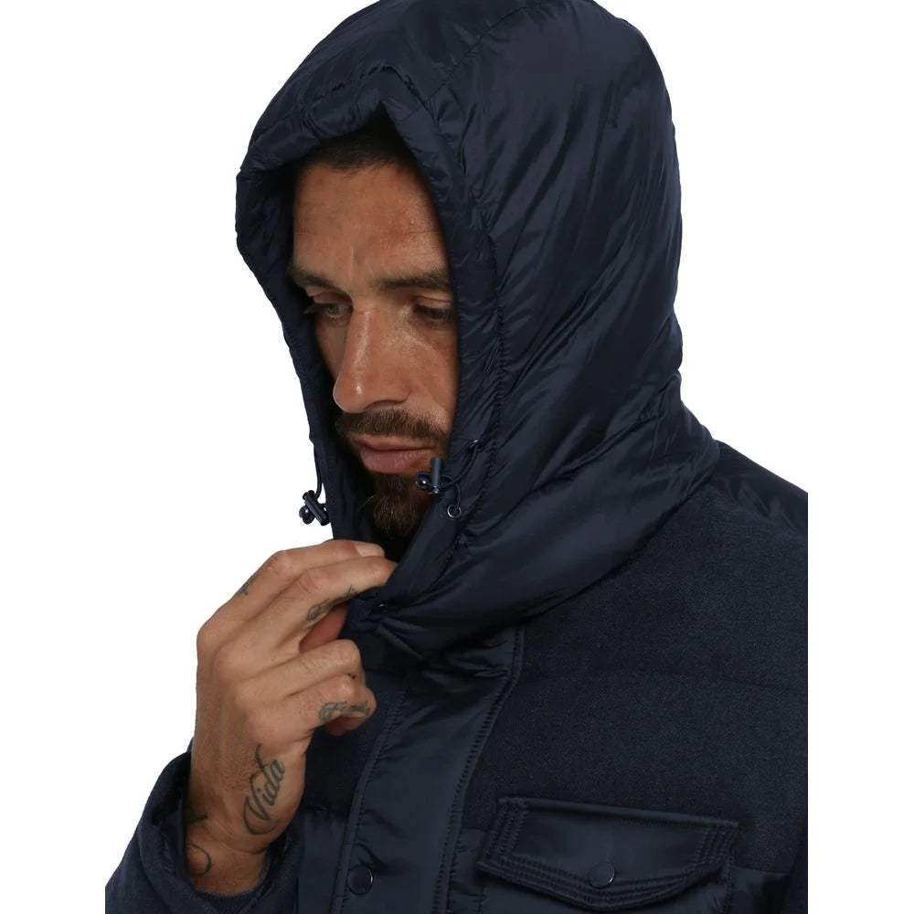 Yes Zee Blue Wool Men Jacket