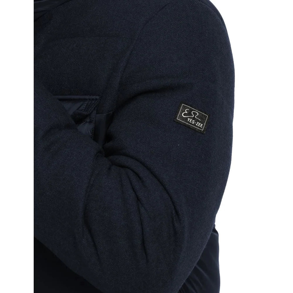 Yes Zee Blue Wool Men Jacket