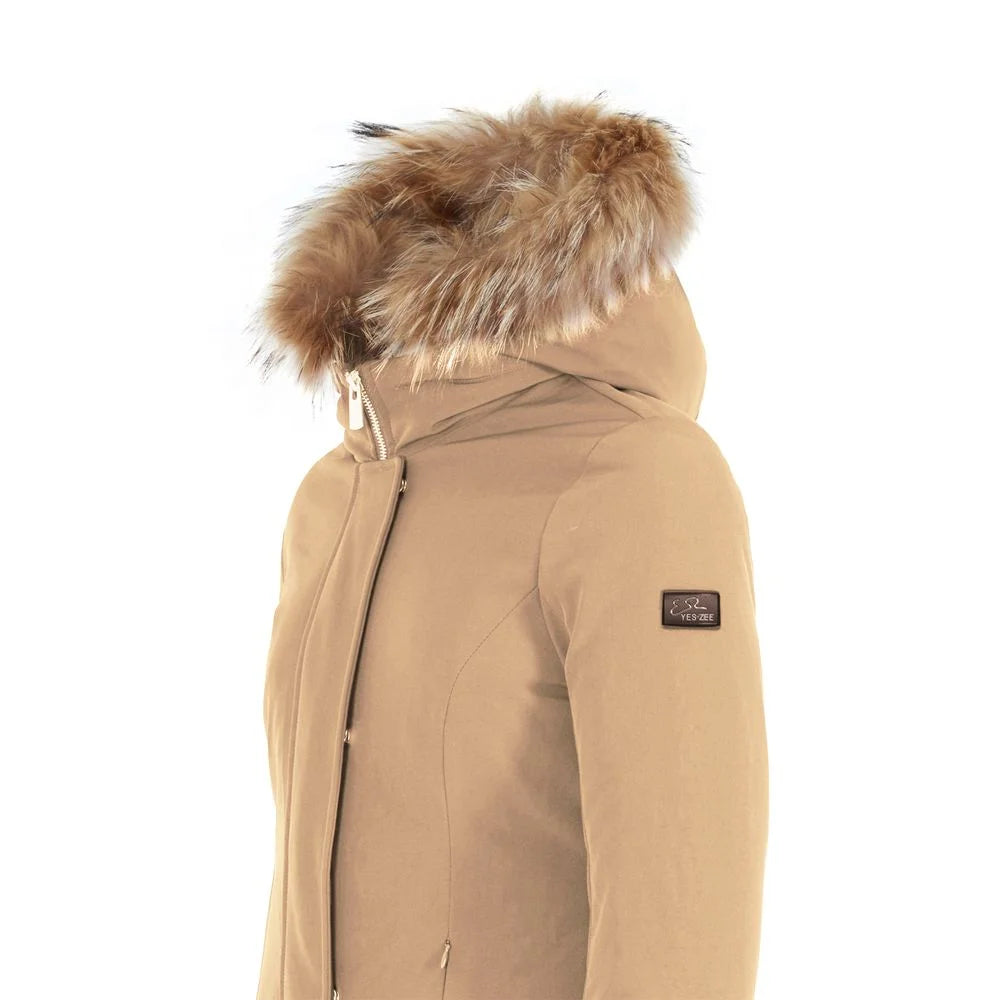 Yes Zee Brown Nylon Jackets & Coat - M