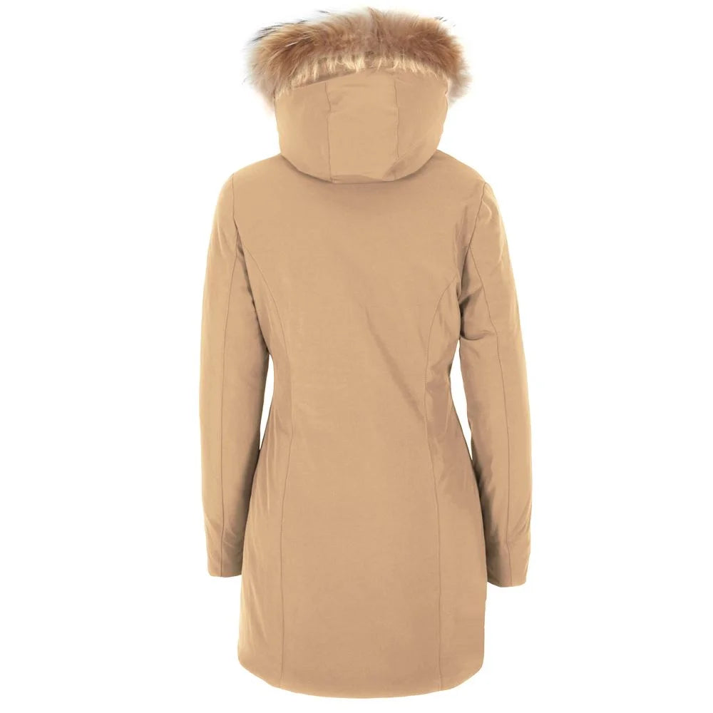 Yes Zee Brown Nylon Jackets & Coat - M